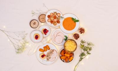 Feestmenu met kalkoenfilet