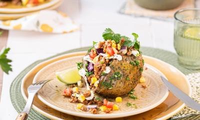 Mexicaans geïnspireerde loaded potatoe