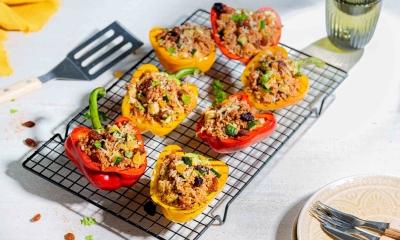 Gegrilde paprika met gehakt 