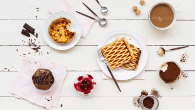 Muffin, rijsttaartje, confituurtaartje