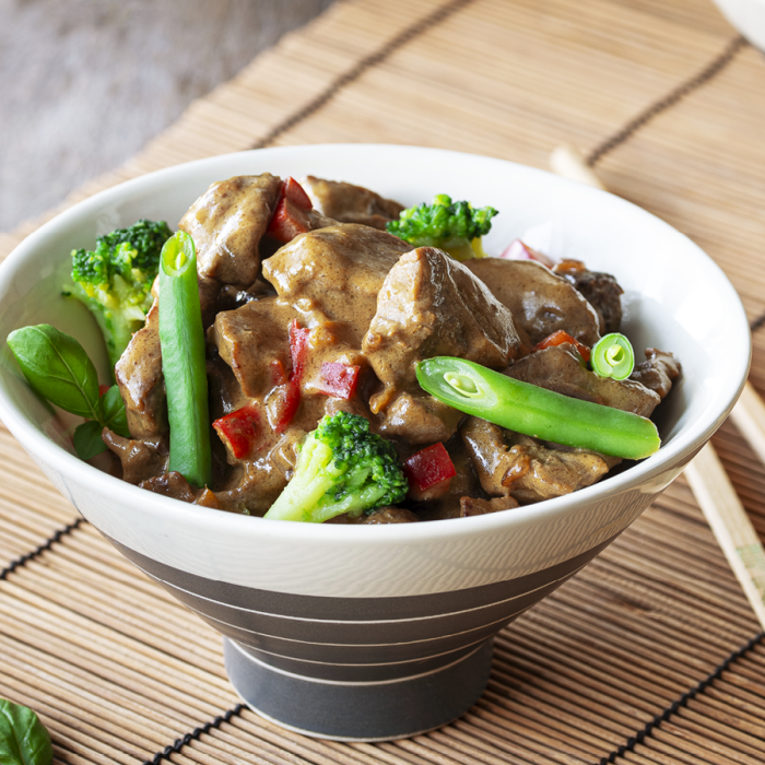 Groene curry met rundsvlees