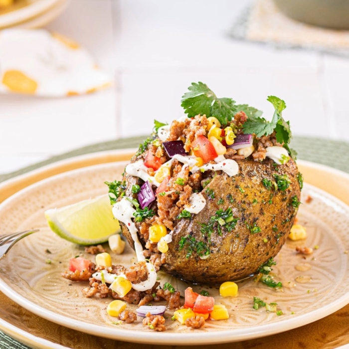 Mexicaans geïnspireerde loaded potatoe