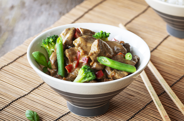 Groene curry met rundsvlees