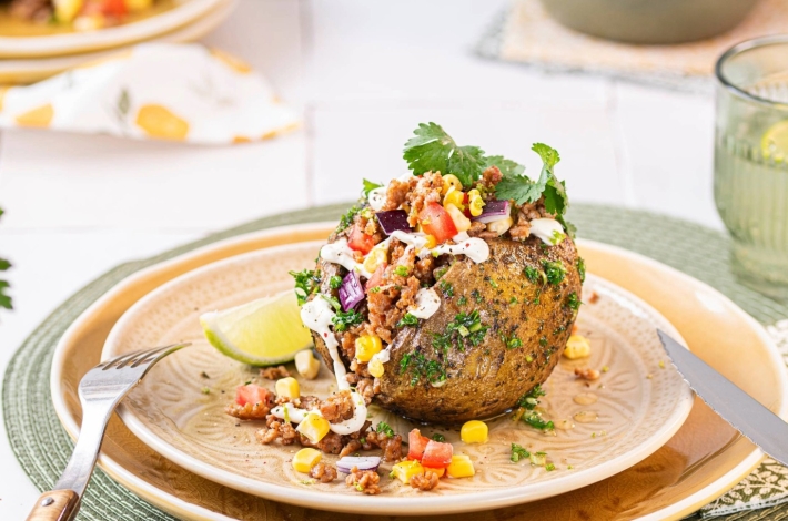 Mexicaans geïnspireerde loaded potatoe